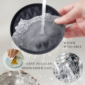 Silicone Coasters for Drinks[4 Pack]- Cup Mat for Tabletop Protection-Non-Slip, Non-Stick, Coffee Table Decor, Great Gift for Any Occasion, Black