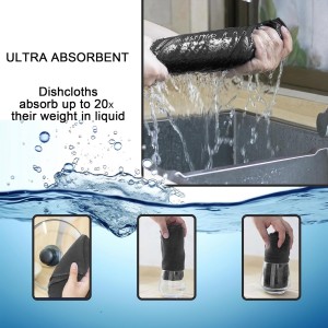 kimteny 13x28 Inches Kitchen Cloth Dish Towels, 400 GSM Premium Dishcloths, Super Absorbent Coral Velvet Microfiber Cleaning Cloths, Fast Drying Rags for Washing Dishes (6 Pack, Dark Grey)