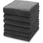 kimteny 13x28 Inches Kitchen Cloth Dish Towels, 400 GSM Premium Dishcloths, Super Absorbent Coral Velvet Microfiber Cleaning Cloths, Fast Drying Rags for Washing Dishes (6 Pack, Dark Grey)