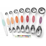 Spring Chef Stainless Steel Metal Magnetic Measuring Spoons Set of 8 with Leveler, Heavy Duty Nesting Teaspoon & Tablespoon Measuring Spoons, Kitchen Gadgets for Baking & Cooking - Desert Sunset
