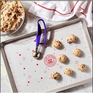 King Arthur Baking Company Cookie Mat, Oven Safe Silicone Reusable Baking Mat, For Precise Cookie Dough Spacing And Placement, Fits Half-Size Pans