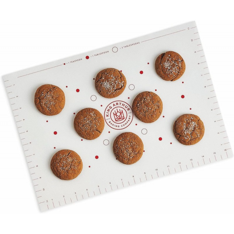 King Arthur Baking Company Cookie Mat, Oven Safe Silicone Reusable Baking Mat, For Precise Cookie Dough Spacing And Placement, Fits Half-Size Pans