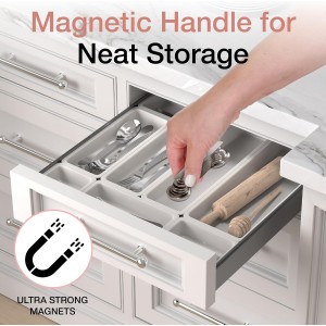 Magnetic Measuring Spoons Set - Stainless Steel, Double Ended, Stackable & Nested Design for Dry and Liquid Ingredients, Ideal for Spice Jars, 9-Piece Set with Leveler (Country Chic)