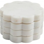 Mud Pie Scallop Marble Coaster Set; 4