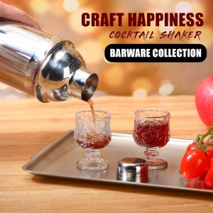 Nitial 6 Pcs 25 oz Stainless Steel Cocktail Shaker No Leaks Martini Shaker with Built In Strainer Bar Bartender Margarita Mixer Tools for Mixed Drinks, Beginners