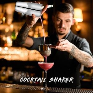 Nitial 6 Pcs 25 oz Stainless Steel Cocktail Shaker No Leaks Martini Shaker with Built In Strainer Bar Bartender Margarita Mixer Tools for Mixed Drinks, Beginners