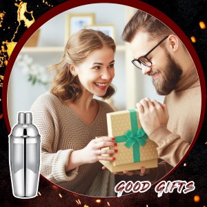 Nitial 6 Pcs 25 oz Stainless Steel Cocktail Shaker No Leaks Martini Shaker with Built In Strainer Bar Bartender Margarita Mixer Tools for Mixed Drinks, Beginners