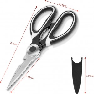 SZHLUX 2-Pack Kitchen Scissors Heavy Duty, Premium Sharp Kitchen Shears for Food, Fish, Meat, Bones, Poultry and Vegetables with Strong Stainless Steel Blades Multi Purpose Cooking Scissors