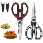 SZHLUX 2-Pack Kitchen Scissors Heavy Duty, Premium Sharp Kitchen Shears for Food, Fish, Meat, Bones, Poultry and Vegetables with Strong Stainless Steel Blades Multi Purpose Cooking Scissors