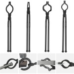 VEVOR Blacksmith Tongs, 4 PCS: V-Bit Bolt, Wolf Jaw, Z V-Bit & Gripping - A3 Carbon Steel, 18' for Blacksmiths & Bladesmiths