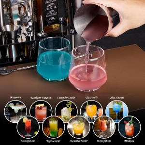 Cocktail Shaker Set Bartender Kit : 15-Piece Bar Tool Set with Acrylic Stand Bars Set with All Practical Bar Accessories, for Drink Mixing, Bar, Home, Lounge & Party, Silver