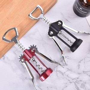 Bottle Opener 2Pcs Wine Opener Stainless Steel Red Wine Opener Wing Type Metal Corkscrew Wine Cork Remover 01