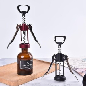 Bottle Opener 2Pcs Wine Opener Stainless Steel Red Wine Opener Wing Type Metal Corkscrew Wine Cork Remover 01