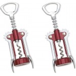 Bottle Opener 2Pcs Wine Opener Stainless Steel Red Wine Opener Wing Type Metal Corkscrew Wine Cork Remover 01