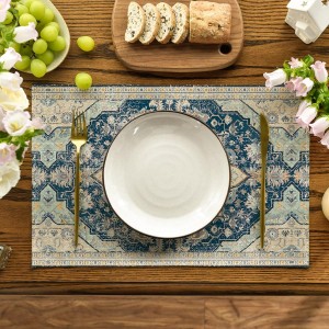 Artoid Mode Boho Bohemia Style Sliver Placemats Set of 4, 12x18 Inch Country Rustic Farmhouse Magical Fall Table Mats for Party Kitchen Dining Decoration