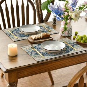 Artoid Mode Boho Bohemia Style Sliver Placemats Set of 4, 12x18 Inch Country Rustic Farmhouse Magical Fall Table Mats for Party Kitchen Dining Decoration