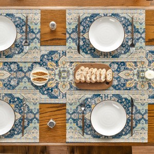 Artoid Mode Boho Bohemia Style Sliver Placemats Set of 4, 12x18 Inch Country Rustic Farmhouse Magical Fall Table Mats for Party Kitchen Dining Decoration