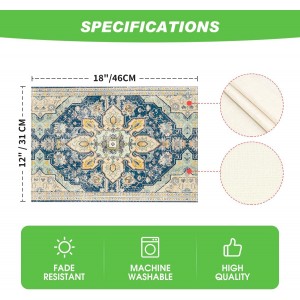 Artoid Mode Boho Bohemia Style Sliver Placemats Set of 4, 12x18 Inch Country Rustic Farmhouse Magical Fall Table Mats for Party Kitchen Dining Decoration