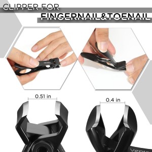 Nail Clippers for Seniors, Wide Jaw Fingernail Clippers and Angled Head Toenail Clippers for Thick Nail, Professional German Nail Clippers for Men, Women&Pregnant，Black