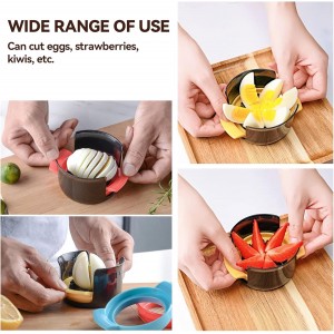 Egg Slicer for Hard Boiled Eggs, 4-in-1 Stainless Steel Kitchen Cutter for Avocado, Fruits, Luncheon Meat, Professional Multi-Function Food Slicer, Easy to Clean