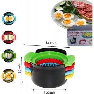 Egg Slicer for Hard Boiled Eggs, 4-in-1 Stainless Steel Kitchen Cutter for Avocado, Fruits, Luncheon Meat, Professional Multi-Function Food Slicer, Easy to Clean