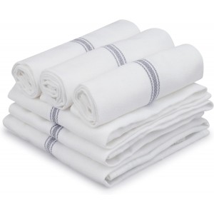 TEXAS LINEN CO. Cotton Kitchen Towels 12 Pack - 15 x 25 Inches - Highly Absorbent Dish Towels for Kitchen Drying, Soft Durable Reusable Quick Dry Tea, Kitchen and Dish Cloths Set - Grey Stripe