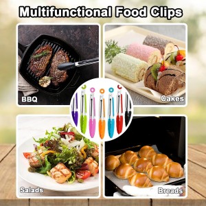 7 Pack Kitchen Tongs,Cooking Tongs with Stainless Steel Silicon Handles and Nylon Tips,7 Inch Stainless Steel Tongs,Heat Resistant Non-Stick BBQ Tongs with Locking, for Cooking Grilling Salad