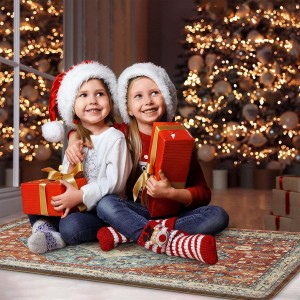 Collive Boho Kitchen Mats 2PCS, Cushioned Kitchen Mat for Floor Anti Fatigue Waterproof Kitchens Rugs Set of 2, Non Skid Comfort Standing Rug for Office, Sink, Laundry, 17.3