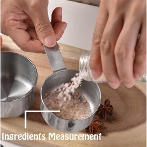 Stainless Steel Measuring Cups Set, 5 Pieces Kitchen Measuring Sets Gadgets tool,For Cooking & Baking,Measure Dry & Wet Ingredients And Liquid (Cups)
