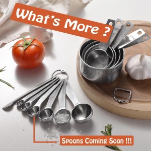 Stainless Steel Measuring Cups Set, 5 Pieces Kitchen Measuring Sets Gadgets tool,For Cooking & Baking,Measure Dry & Wet Ingredients And Liquid (Cups)