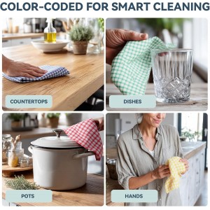 Egles 16 Packs Kitchen Dishcloths 12x12 Inches 100% Cotton Kitchen Dish Cloths for Washing Dishes Scrubbing Wash Cloths Dish Towels Sets (Mix Color)