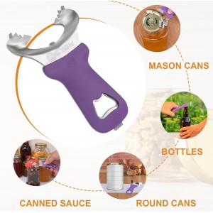CYDW Mason Jar Opener Tool with No Lid Dents or Damage, Can Opener Manual Multi-Purpose, Easy Twist Manual Handheld Top Remover Utensil, Canning Supplies Tools and Bottle Opener, Made For Lifetime