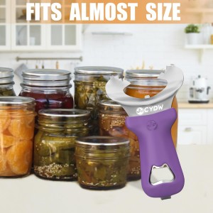 CYDW Mason Jar Opener Tool with No Lid Dents or Damage, Can Opener Manual Multi-Purpose, Easy Twist Manual Handheld Top Remover Utensil, Canning Supplies Tools and Bottle Opener, Made For Lifetime