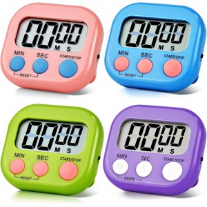 4 Pack Digital Kitchen Timer Magnetic Di...
