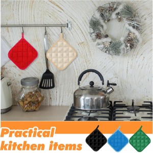 Layhit 36 Pcs Pot Holders for Kitchens Cotton Heat Resistant Potholders Oven Pot Holders Washable Hot Pads Bulk Potholders with Hanging Loops Cloth Coaster Mitts for Cooking Baking 7 x 7 Inch 9 Colors