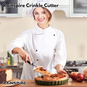 Rainspire Pie Server Spatula Stainless Steel, Pie Cutter Cake Cutter Slicer, Cake Server Spatula, Dishwasher Safe, Edges On Both Sides, Black