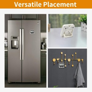 Digital Kitchen Timer 24 Hour Clock and Alarm Function with Silent or Alarm Manual Switching Count UP or Down and Memory Function for Cooking, Baking, Meeting