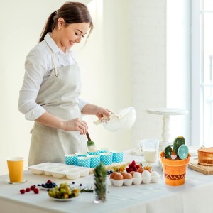 Coloch 5Pcs Ceramic Measuring Spoons in Pot, Cactus Shape Baking Measuring Spoons and Cup Decorative Cactus Figurine Measuring Spoon Set for Baking, Milk, Sugar, Salt