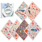 Swedish Dishcloths for Kitchen Reusable 6 Pack Kitchen Towels No Odor Quick-Drying Reusable Paper Towels Reusable Paper Towels Washable for Countertop Sink Kitchen Flower Bird