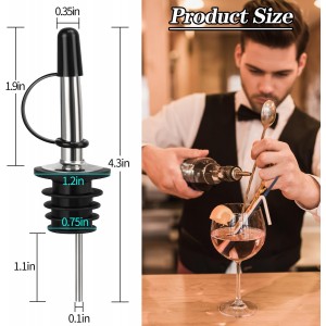 12/24/48/100 Pack Liquor Pour Spout, Stainless Steel Classic Bottle Pourers with Rubber Dust Cap, Speed Wine Bottle Pourer for Liquor Bottle, Oil Bottles