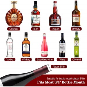 12/24/48/100 Pack Liquor Pour Spout, Stainless Steel Classic Bottle Pourers with Rubber Dust Cap, Speed Wine Bottle Pourer for Liquor Bottle, Oil Bottles