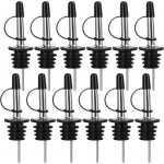 12/24/48/100 Pack Liquor Pour Spout, Stainless Steel Classic Bottle Pourers with Rubber Dust Cap, Speed Wine Bottle Pourer for Liquor Bottle, Oil Bottles