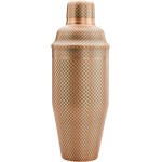 Barfly 3-Piece Diamond Lattice Etch Japanese Cocktail Shaker Set (24 Oz/700ml), Antique Copper