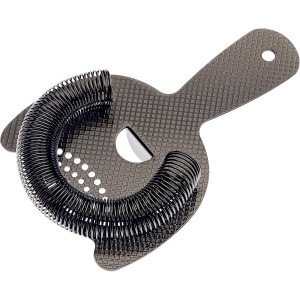 Barfly Diamond Lattice Etch Heavy Duty Spring Bar Strainer, Gun Metal Black