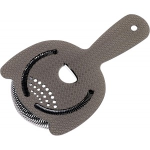 Barfly Diamond Lattice Etch Heavy Duty Spring Bar Strainer, Gun Metal Black