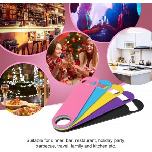 WEGAZ-5 Pack 7 Inches Large Colorful Beer Bottle Openers，Stainless Steel