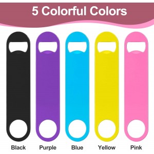 WEGAZ-5 Pack 7 Inches Large Colorful Beer Bottle Openers，Stainless Steel