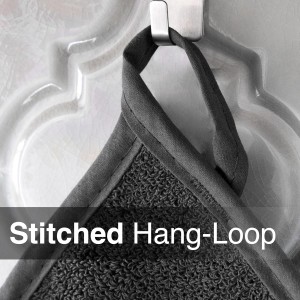 RITZ Terry Potholder & Hot Pad: Unparalleled Heat Resistant, Durable 100% Cotton – Ergonomically Designed for Optimal Grip – Easy-Care Machine Washable – 4-Pack, Graphite