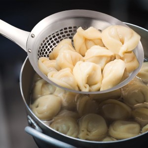 Suwimut 3 Pieces Spider Strainer Skimmer Spoon Set, Fine Mesh Stainless Steel Sieve Food Strainers, Large Hole Slotted Colander Frying Spoons, Strainer Ladle Wire Skimmer Spoon with Handle for Kitchen