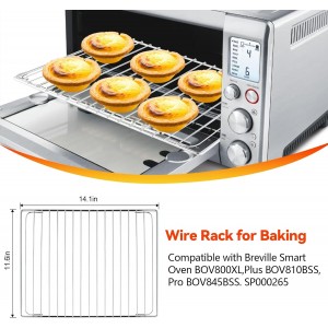 Stainless Steel Oven Rack for Breville Smart Oven BOV800XL, Plus BOV810BSS, Pro BOV845BSS. SP0002651, Oven Racks Replacements, Cooling Racks for Cooking and Baking